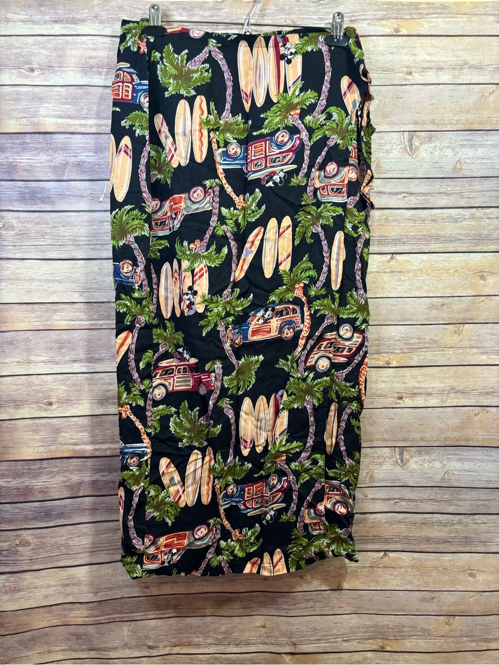 Vintage Y2K Disney Store Hawaiian Mickey Aloha Wrap Luau Cruise Skirt